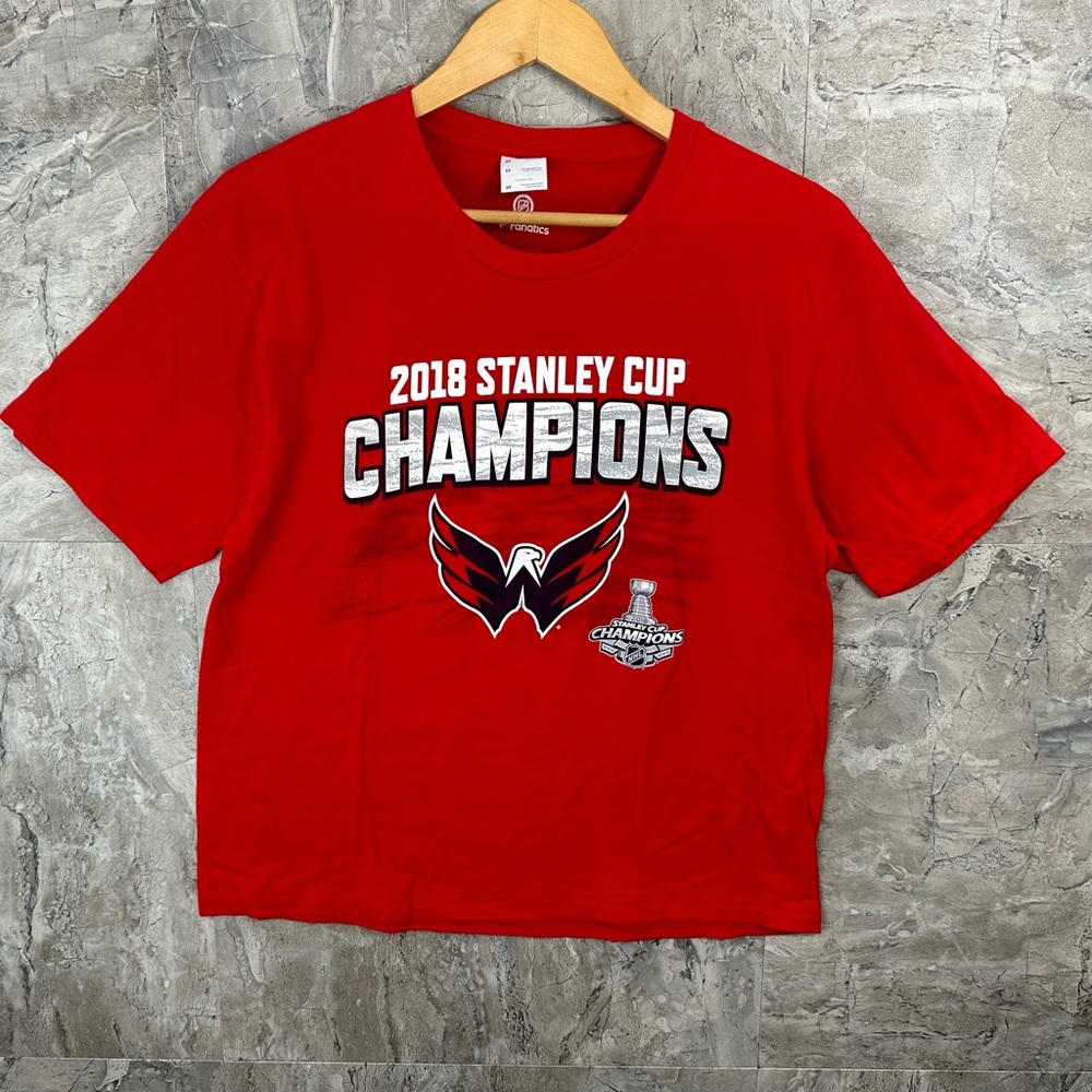 Fanatics NHL Washington Capitals 2018 Stanley‎ Cup Champions Mens T-Shirt Size M
